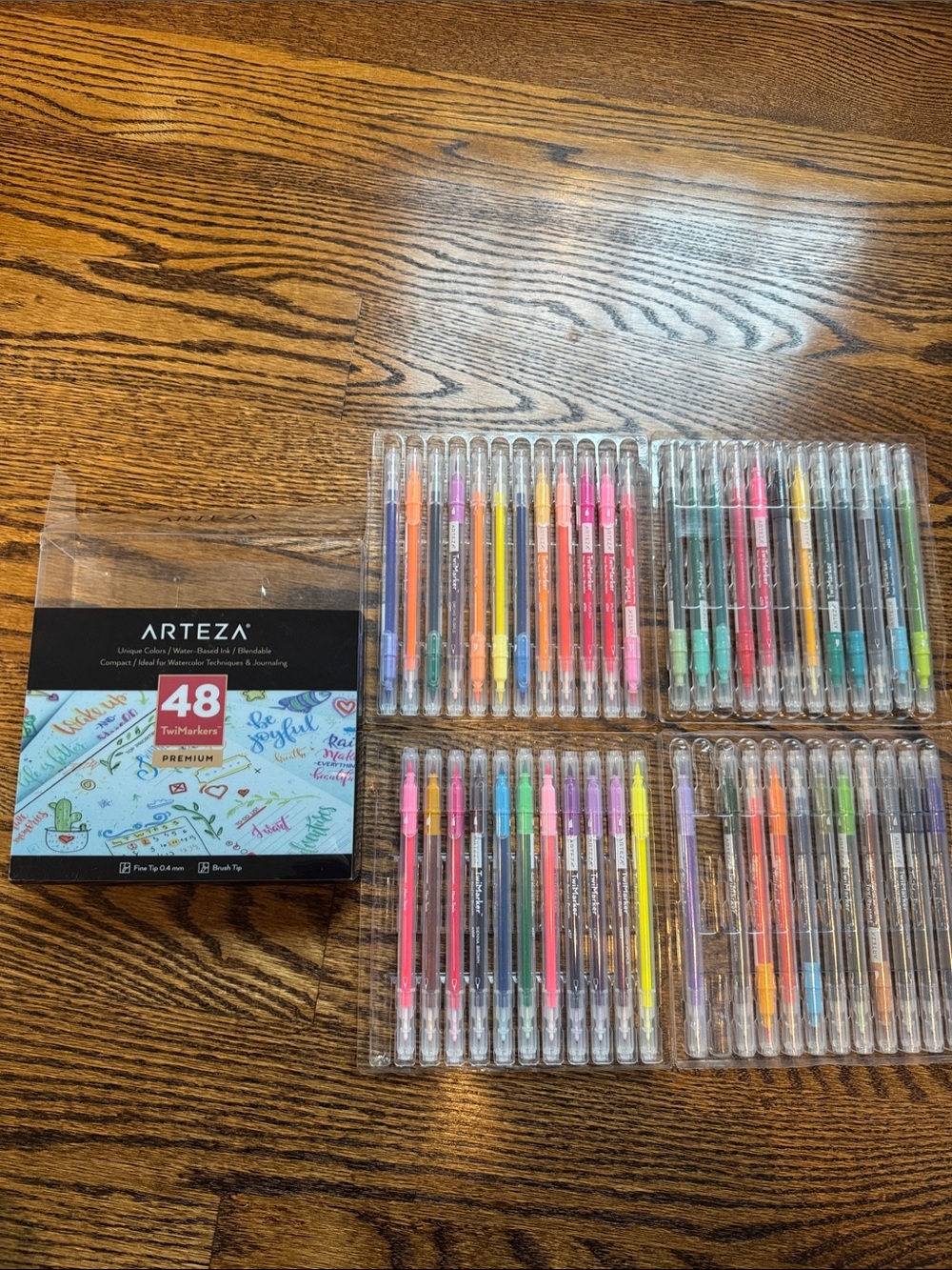 Arteza 48-Color Dual Tip Brush & Fine Tip Marker Set - Assorted Colors